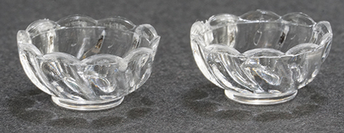 Dollhouse Miniature Candy Dishes, Clear 2/Pk
